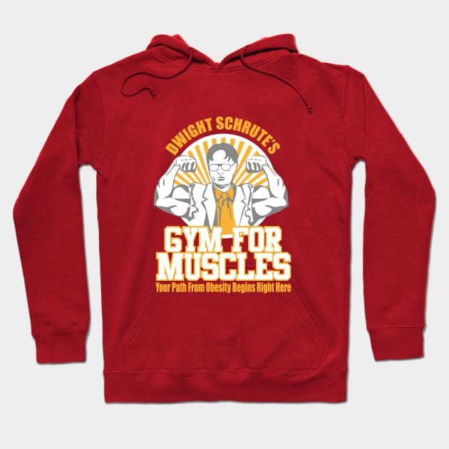 Dwight Schrute's Gym For Muscles Hoodie by ariputra